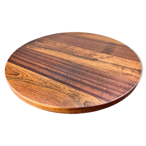 Outdoor Mahogany Face Grain (Wide Plank) Round Wood Tabletops