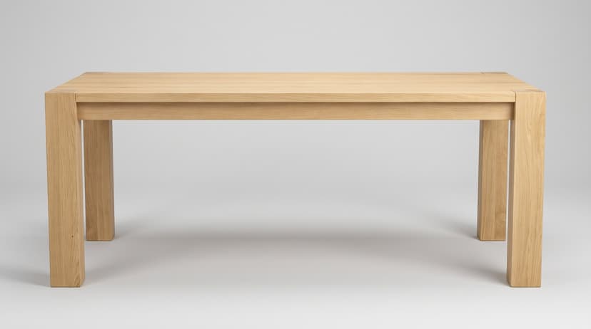 Solid european oak dining table, face grain — the Balkan Dining Table