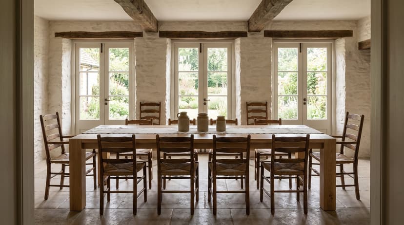 Solid european oak dining table, face grain — the Balkan Dining Table