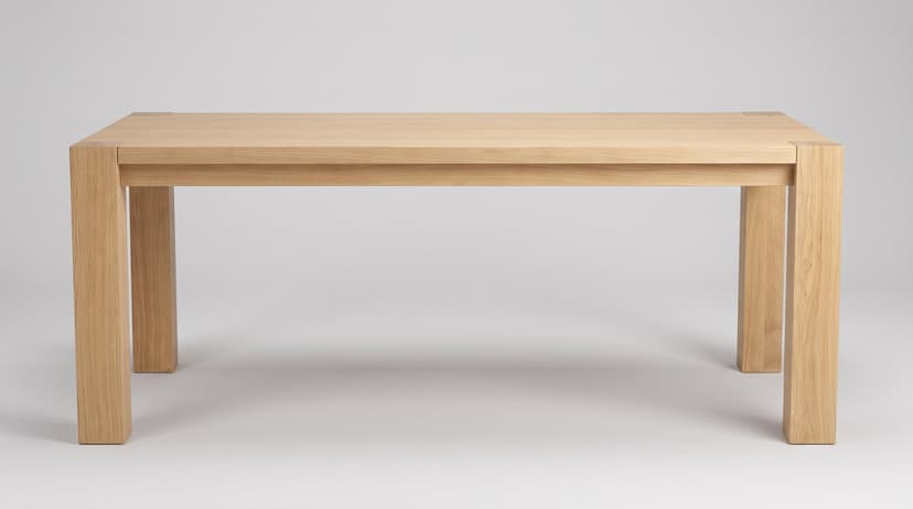 Solid european oak dining table, face grain — the Balkan Dining Table