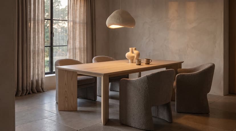 Solid ash dining table, face grain — the Kouper Dining Table