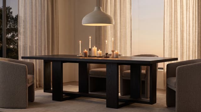 Black Oak dining table — the Tesseract v2.0 Dining Table