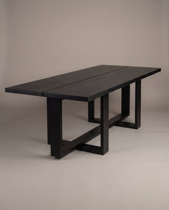 Black Oak dining table — the Tesseract v2.0 Dining Table