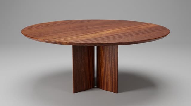 Mahogany dining table — the Kouper Round Dining Table