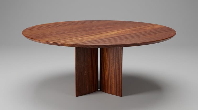 Solid mahogany dining table, face grain — the Kouper Round Dining Table