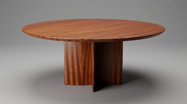 Mahogany dining table — the Kouper Round Dining Table