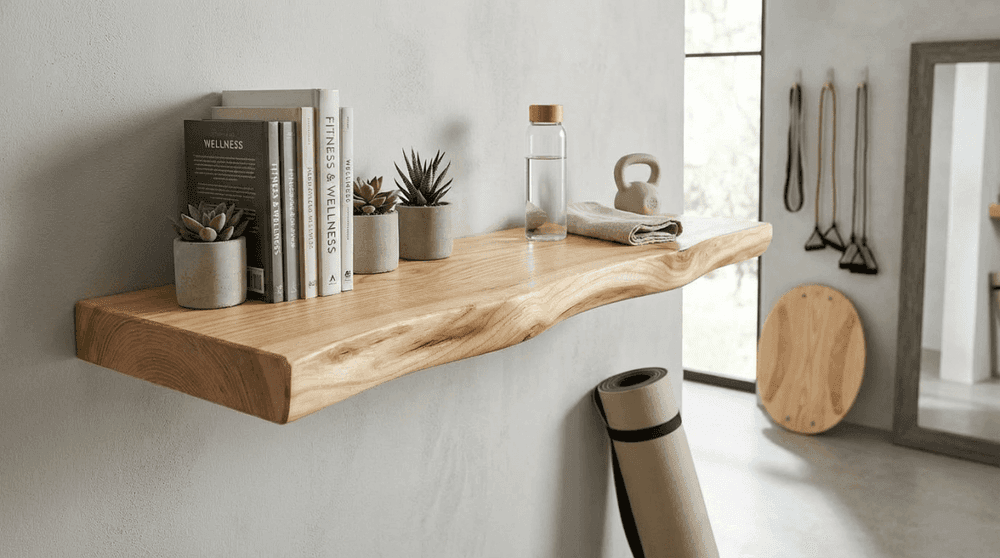 Ash Live Edge Floating Shelves