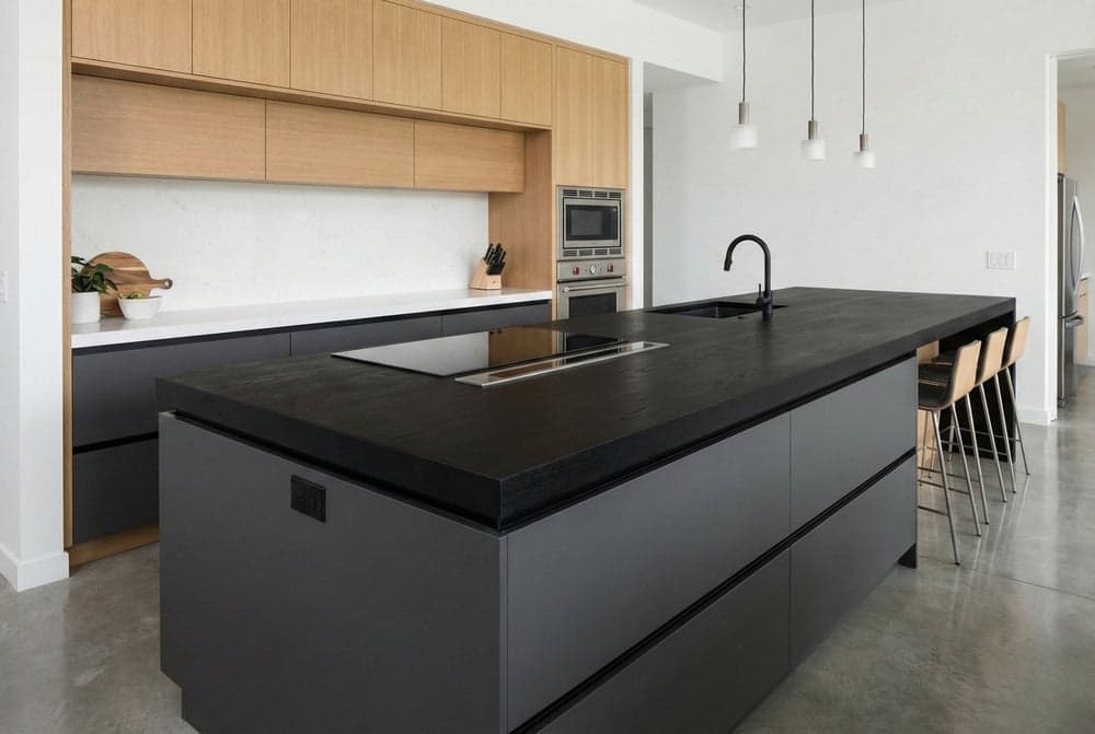 Black Oak Face Grain Wood Countertops