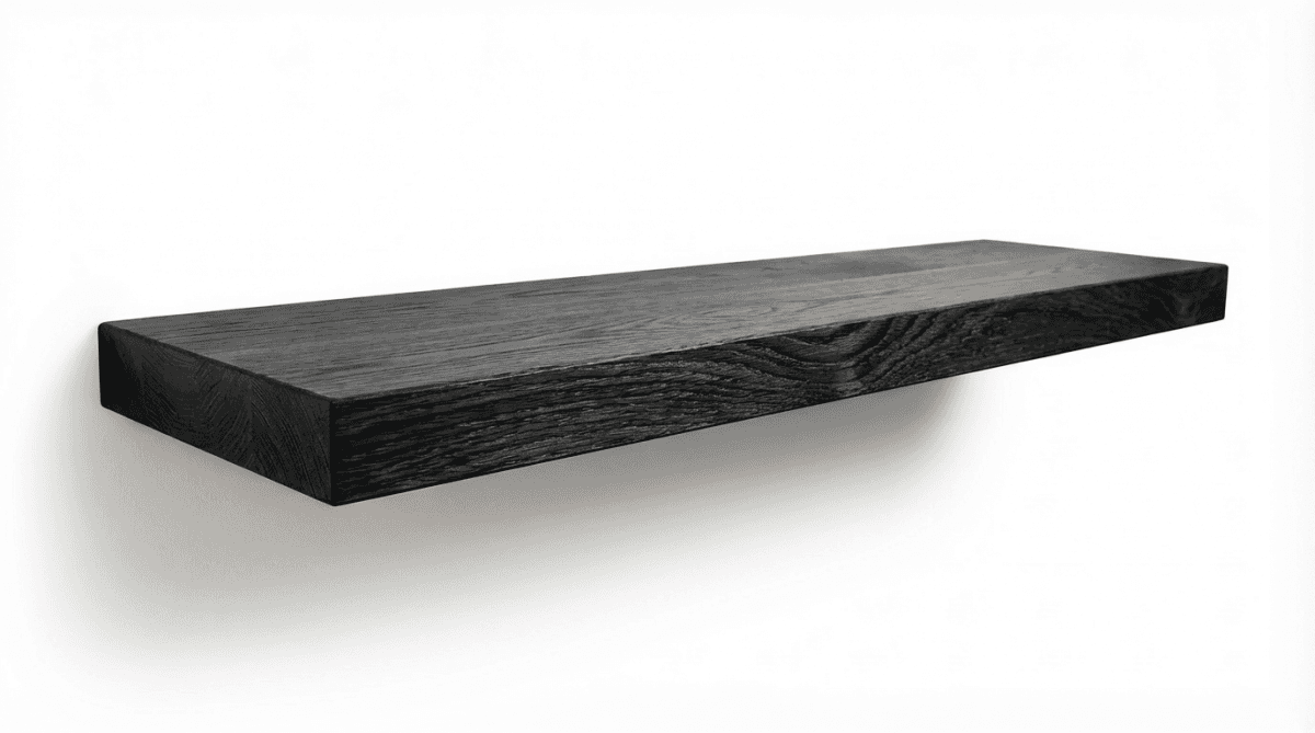 Black Oak Wood Floating Shelves