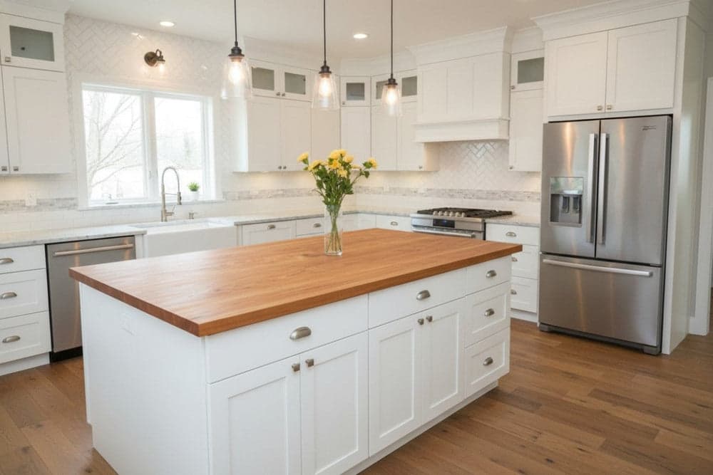 Cherry Face Grain Wood Countertops