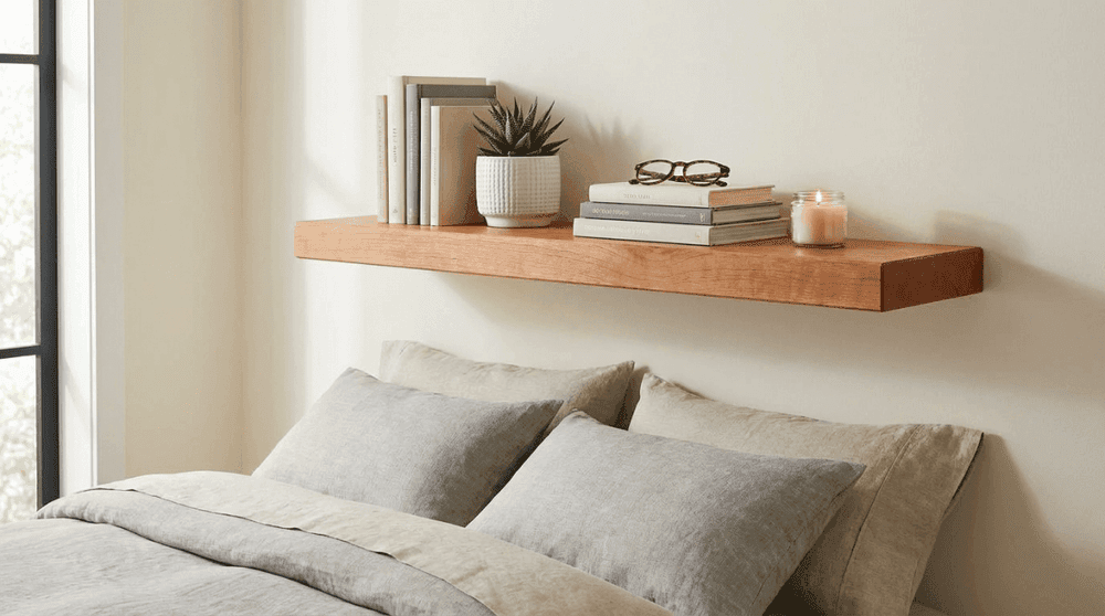 Cherry Wood Floating Shelves