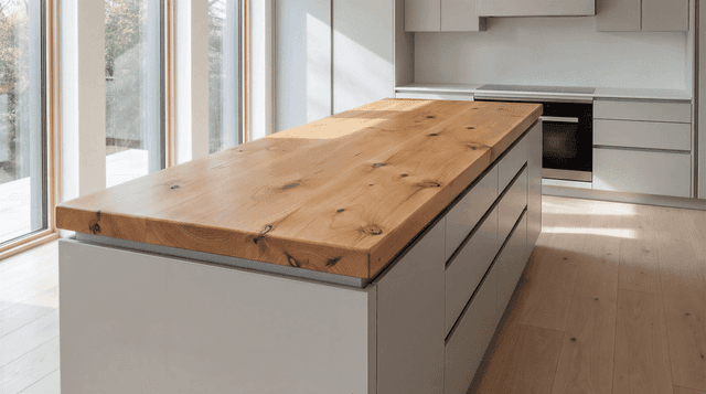 Knotty Alder countertop in use