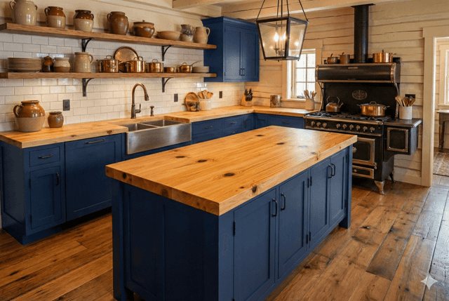Knotty Alder countertop in use