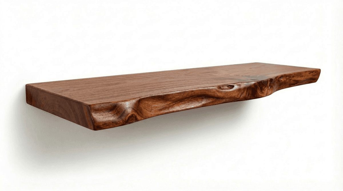 Mahogany Live Edge Floating Shelves