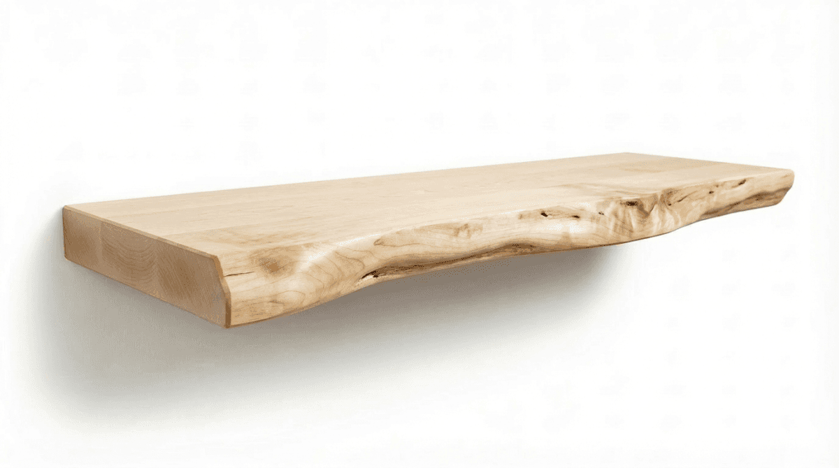 Maple Live Edge Floating Shelves