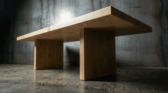 The Monolith Hard Maple Dining Table in a dining room