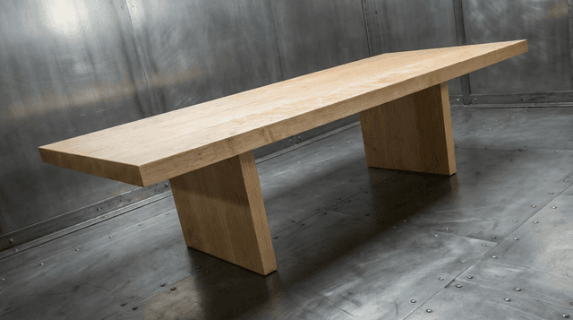 The Monolith Hard Maple Dining Table in a dining room