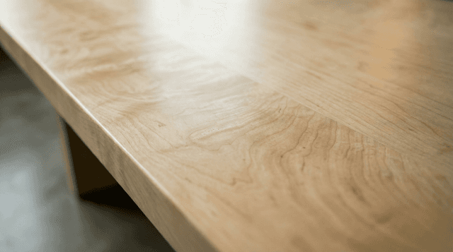 The Monolith Hard Maple Dining Table in a dining room
