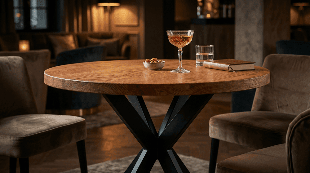 Red Oak Round Face Grain Wood Tabletops