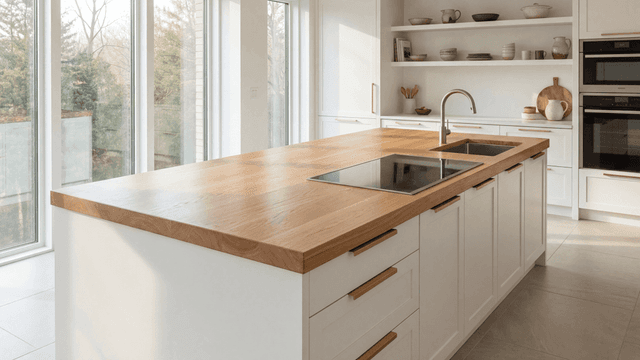 Red Oak countertop in use