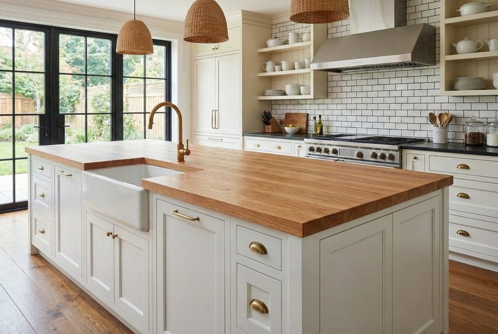 Red Oak Face Grain Wood Countertops
