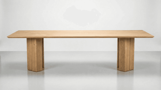 The Vekt European White Oak Dining Table in a dining room