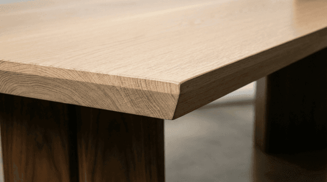 The Vekt European White Oak Dining Table in a dining room