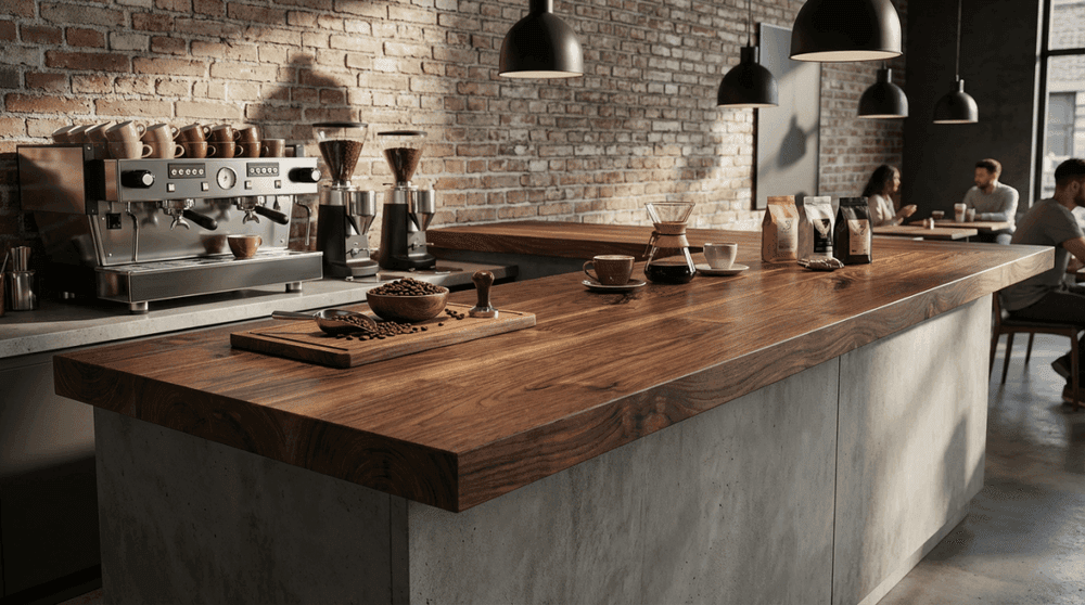 Solid walnut face-grain countertop, milled to size in Farmingdale, NY