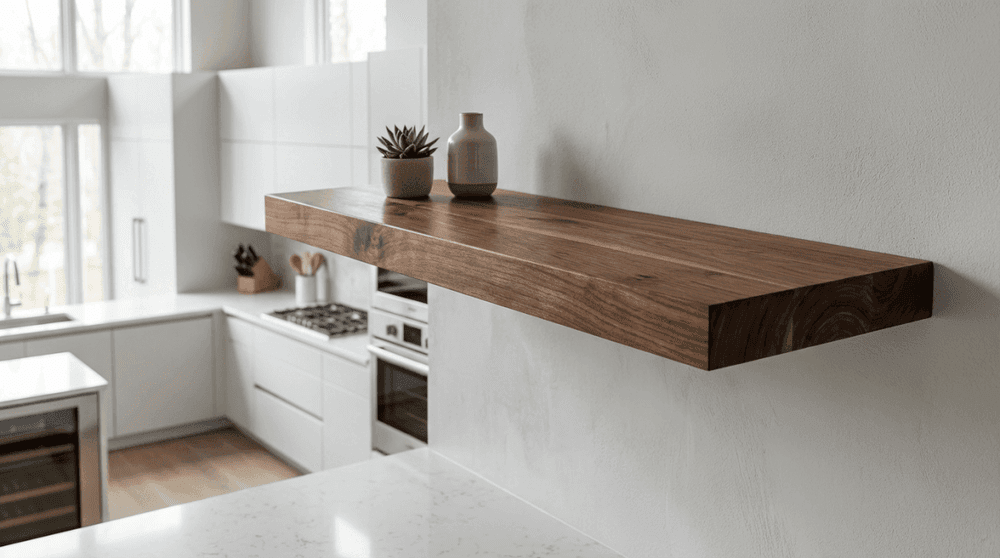 Solid walnut face-grain countertop, milled to size in Farmingdale, NY