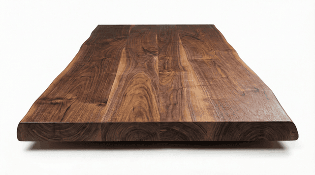 Walnut live edge countertop in use