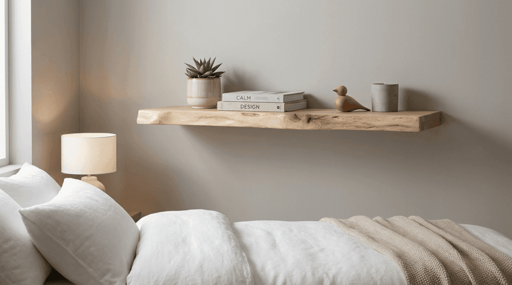 White Oak Live Edge Floating Shelves
