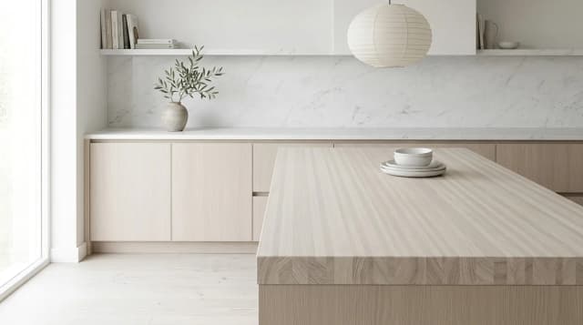 Arctic Oak countertop in use