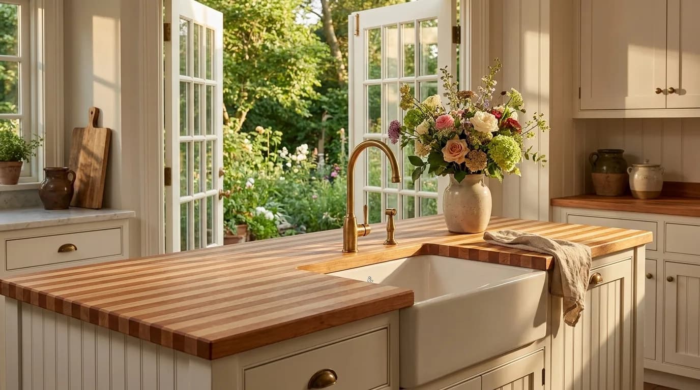 Ash + Cherry Edge Grain Countertops