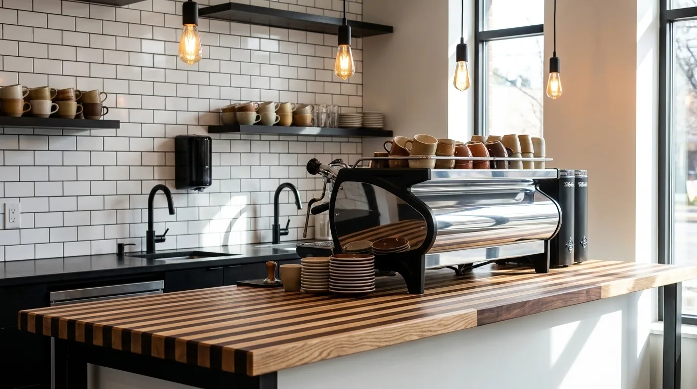 Ash + Walnut Edge Grain Countertops