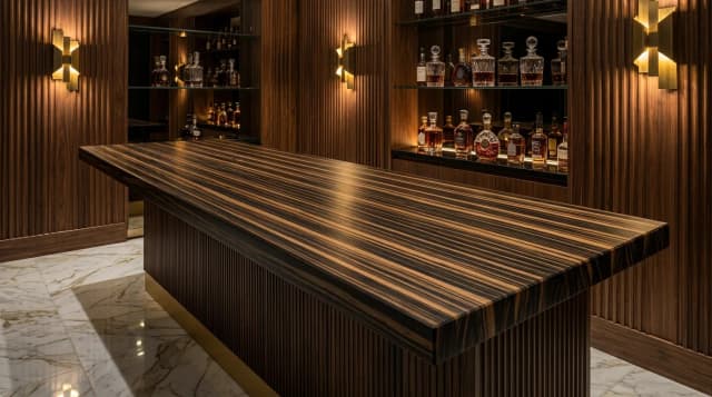Macassar Ebony countertop in use