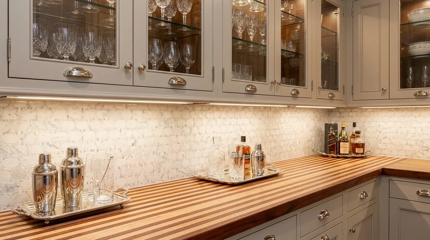 Mahogany + Maple Edge Grain Countertops
