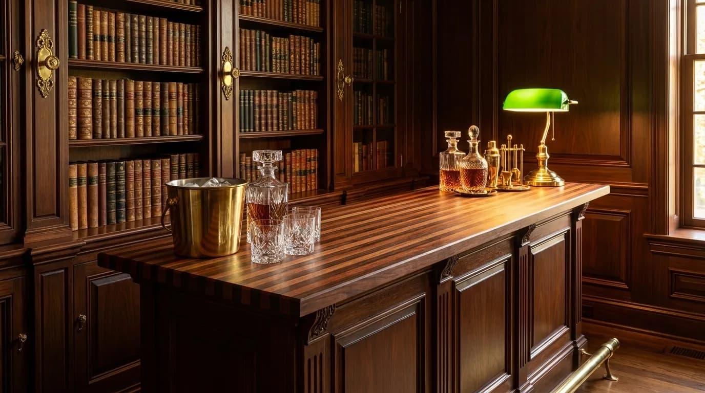 Mahogany + Walnut Edge Grain Countertops