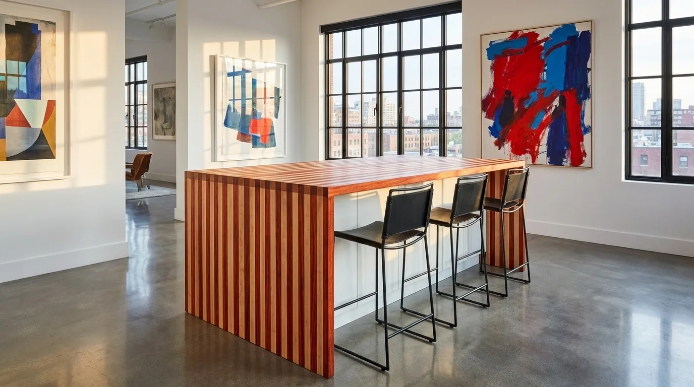 Maple + Padauk Edge Grain Countertops