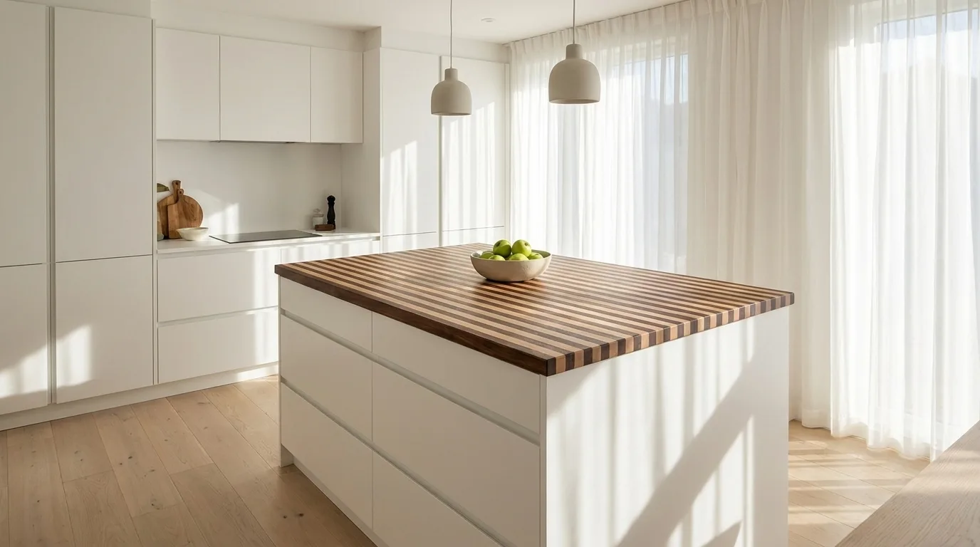 Maple + Walnut Edge Grain Countertops