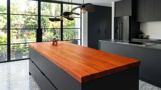 Padauk countertop in use