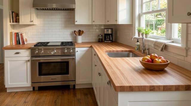 Red Oak countertop in use