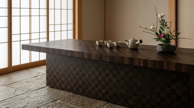 Wenge countertop in use