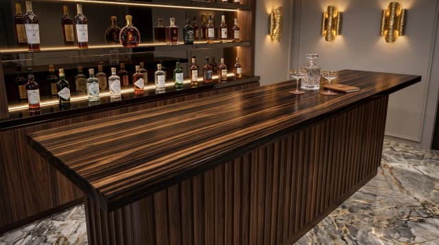 Macassar Ebony countertop in use
