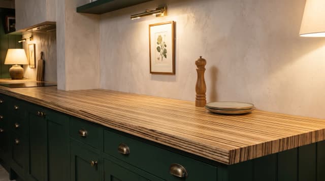 Zebrawood countertop in use