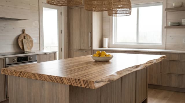 Zebrawood countertop in use