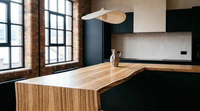 Zebrawood countertop in use