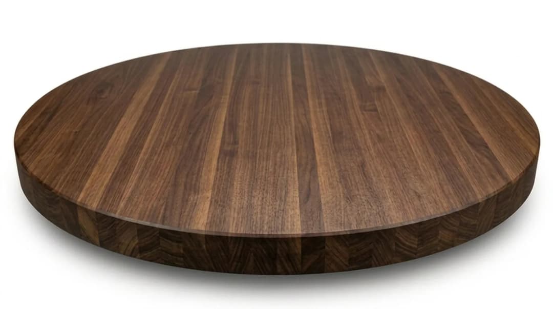 Walnut round tabletop