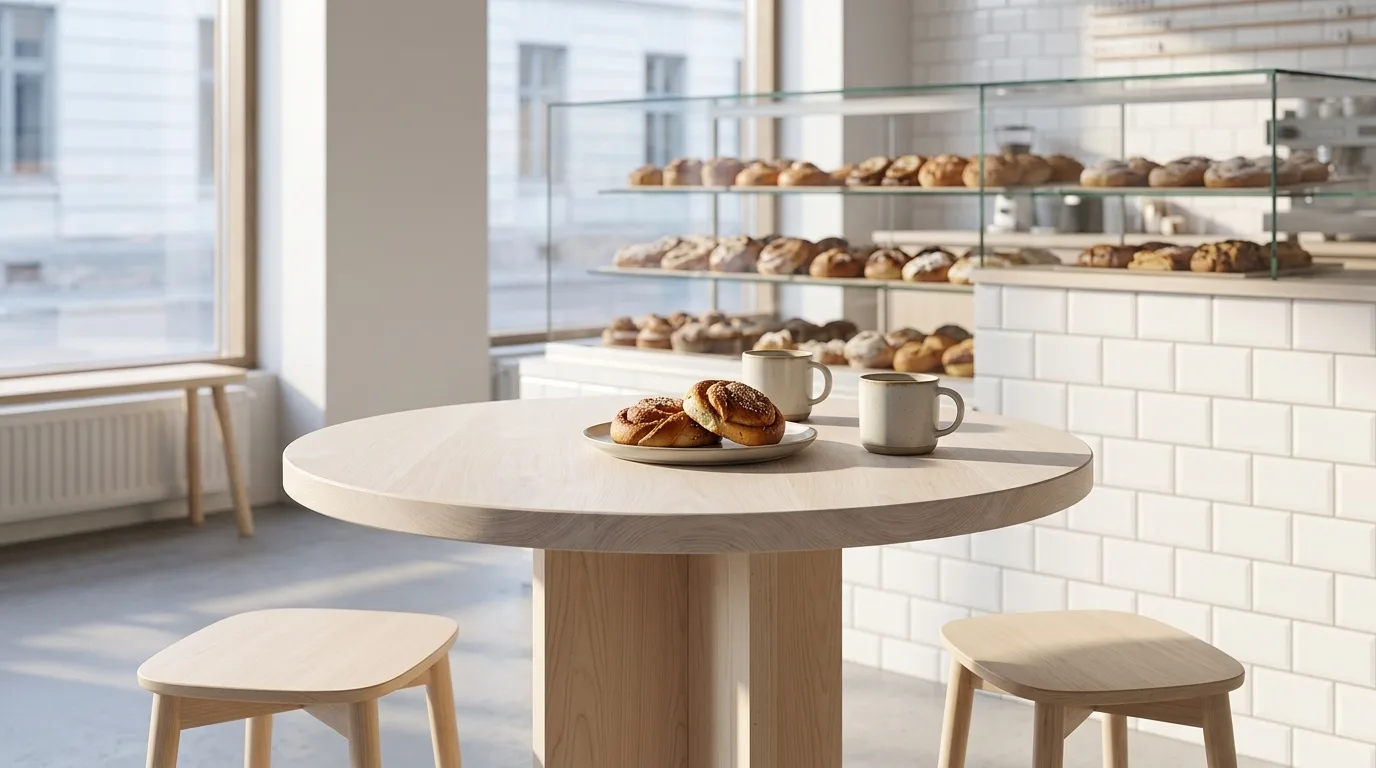 Arctic Oak Round Face Grain Wood Tabletops
