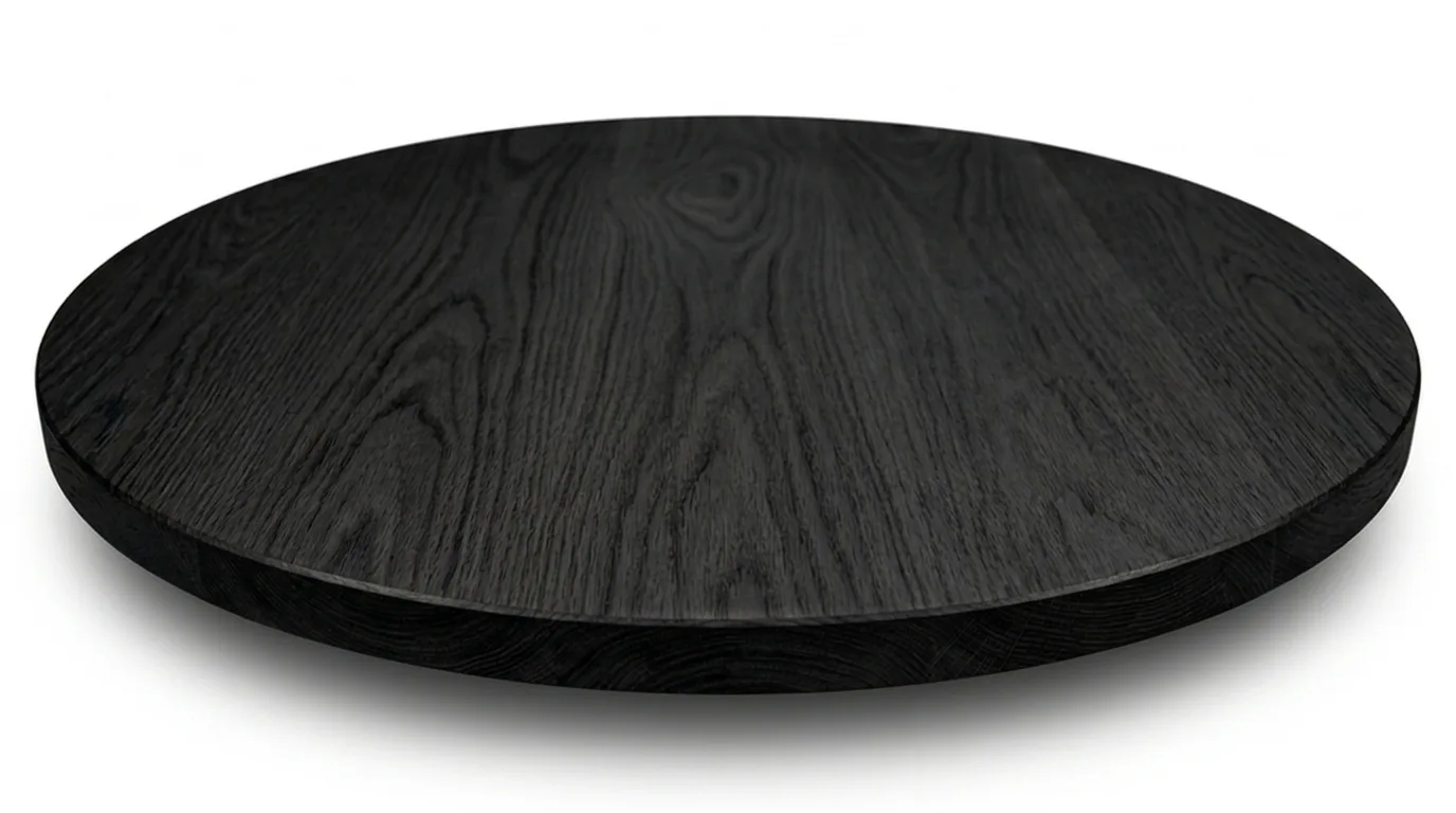 Black Oak Round Face Grain Wood Tabletops