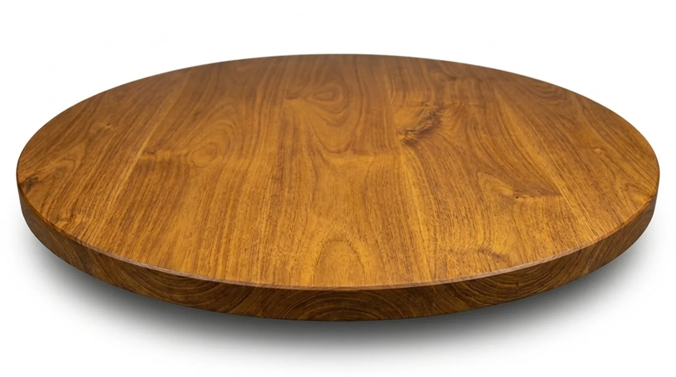 Iroko Round Face Grain Wood Tabletops